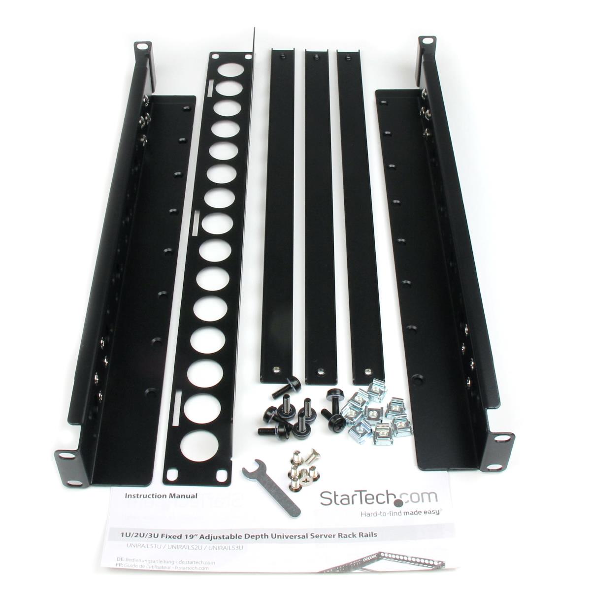Universal Server Rack Rails 1u Fixed 19 Inch Adjustable Depth