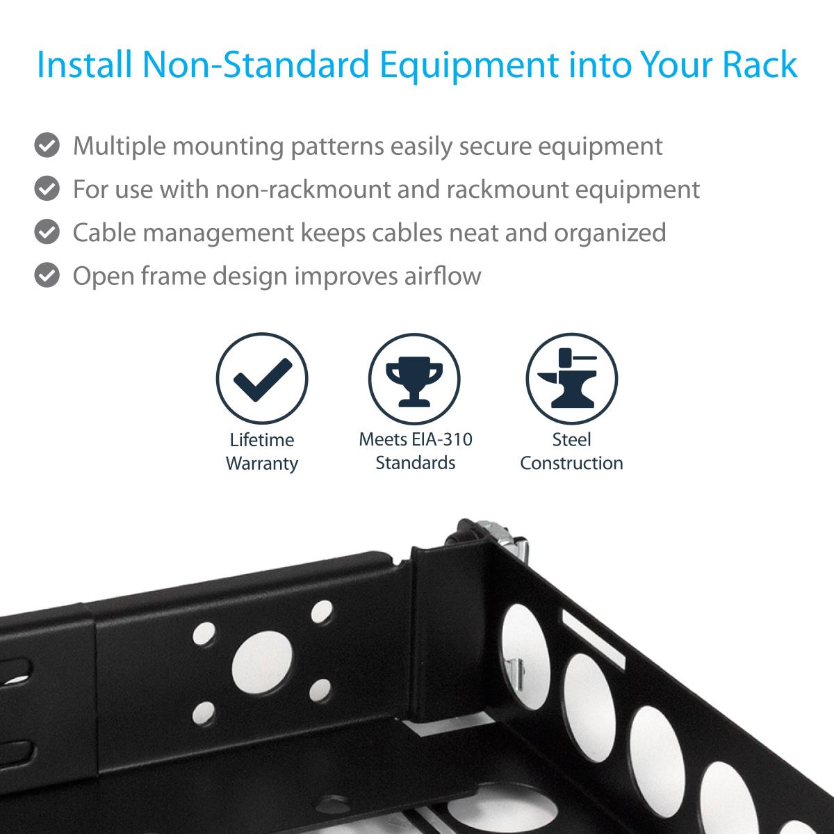 Universal Server Rack Rails 1u Fixed 19 Inch Adjustable Depth