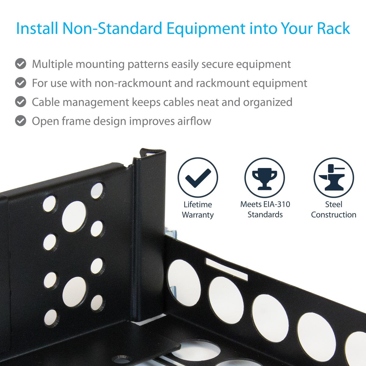 Universal Server Rack Rails 2u Fixed 19 Inch Adjustable Depth