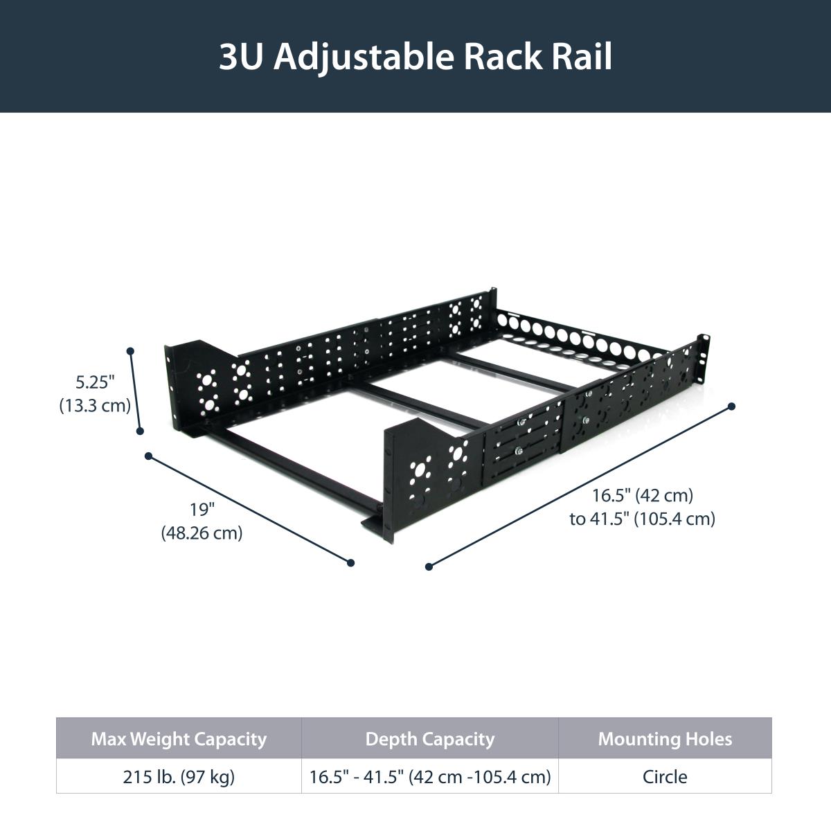 Universal Server Rack Rails 3u Fixed 19 Inch Adjustable Depth