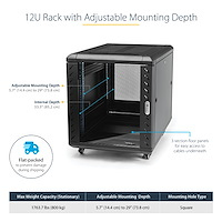 Knock-down Server Rack Cabinet With Casters 12u 36in