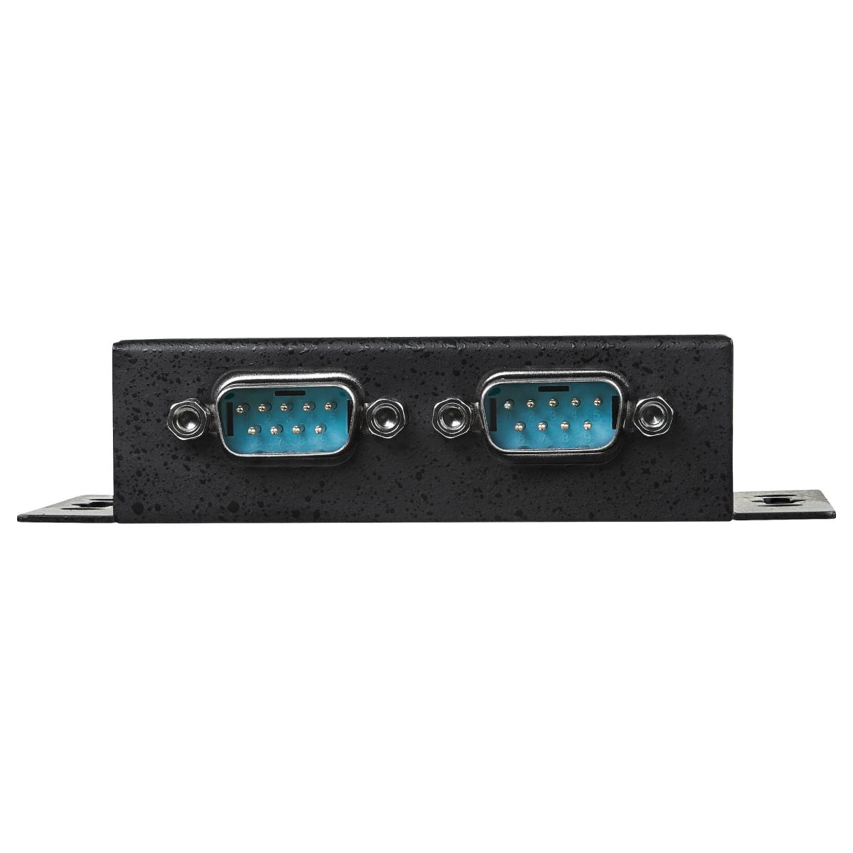 2 Port Industrial Wall Mountable USB To Serial Adapter Hub With Din Rail ClIPS