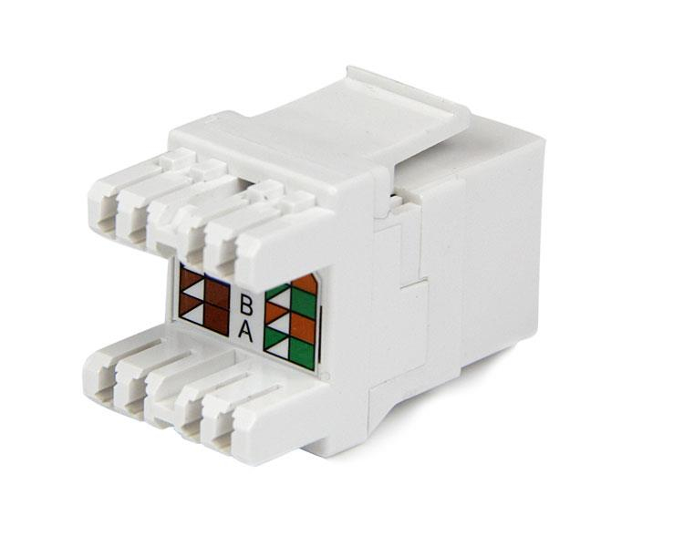 Category 6 Keystone Jack110 180 Degree White