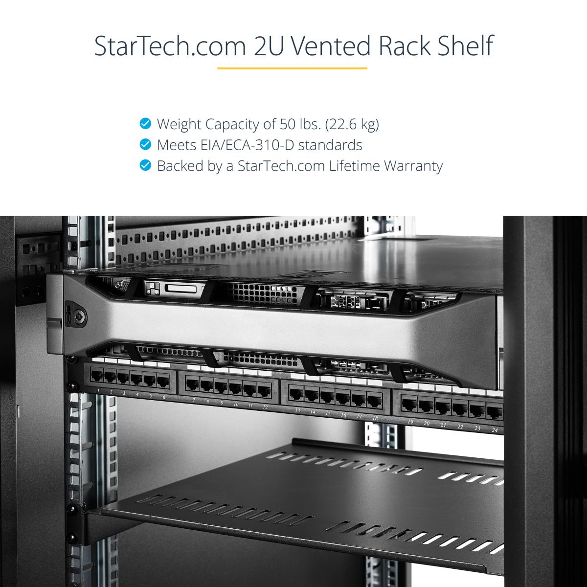 Univ Fixed Server Rack Shelf 2u Cantilever Shelf 50lbs 22kg