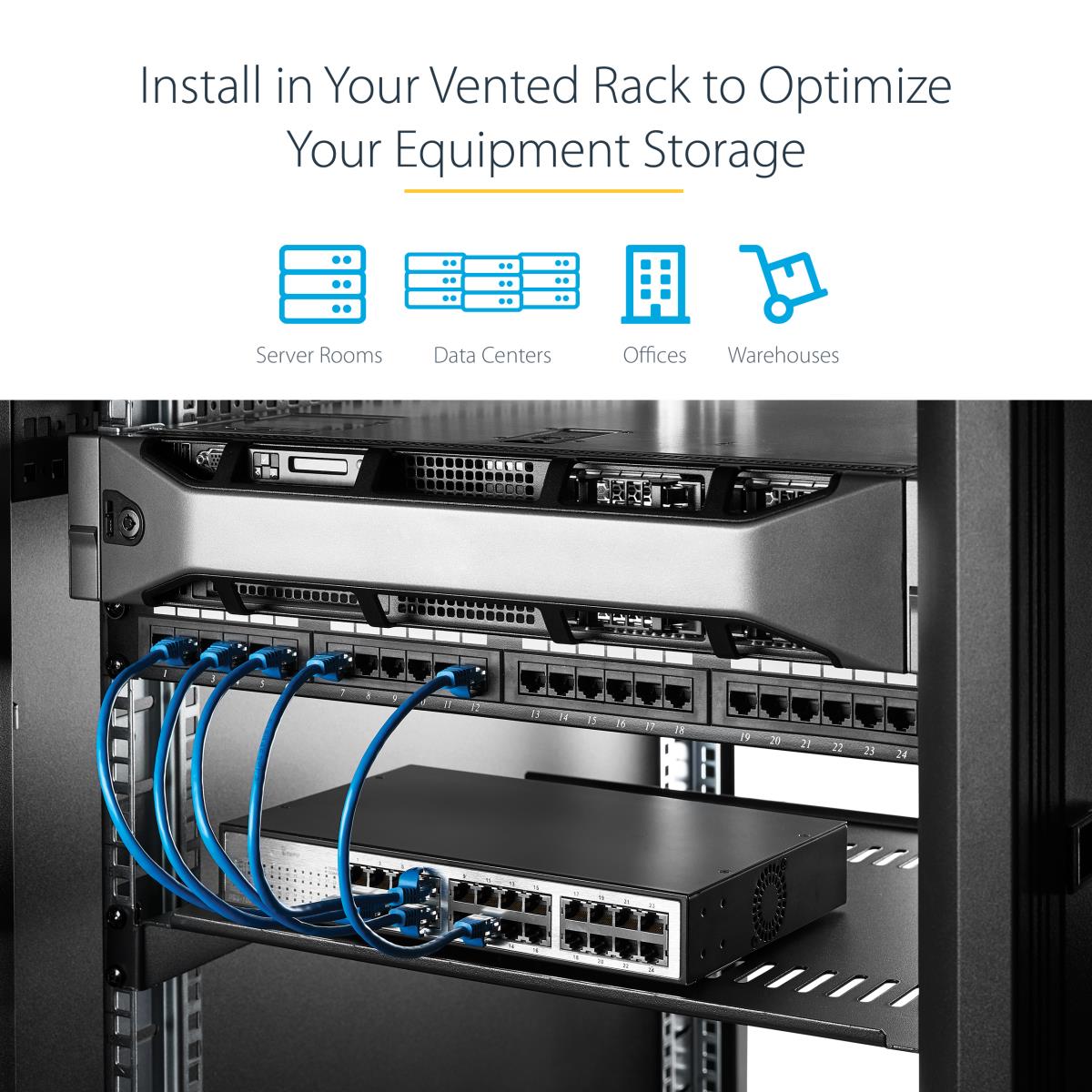 Univ Fixed Server Rack Shelf 2u Cantilever Shelf 50lbs 22kg