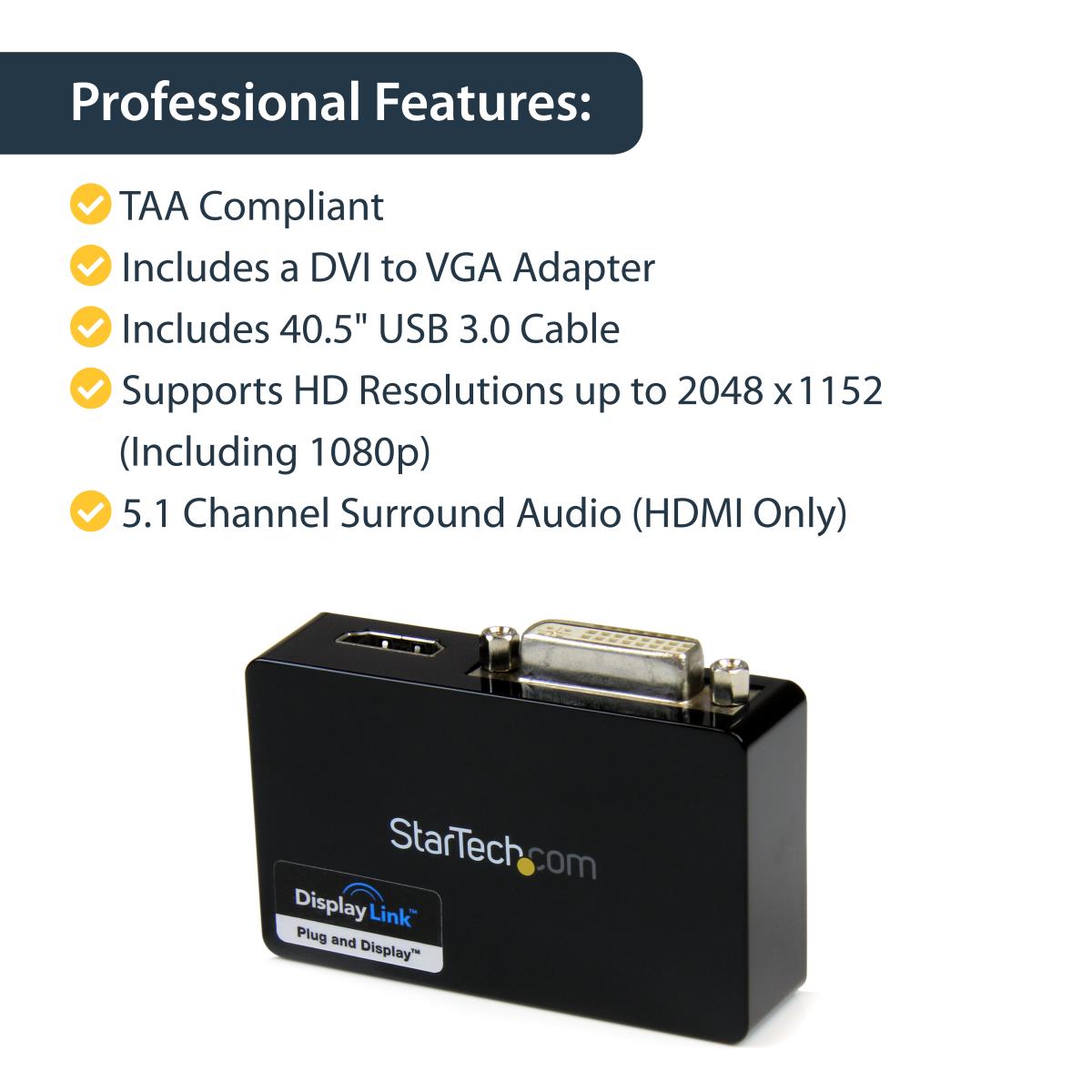 External Video Adapter USB 3.0 To Hdmi And DVI Dual Monitor