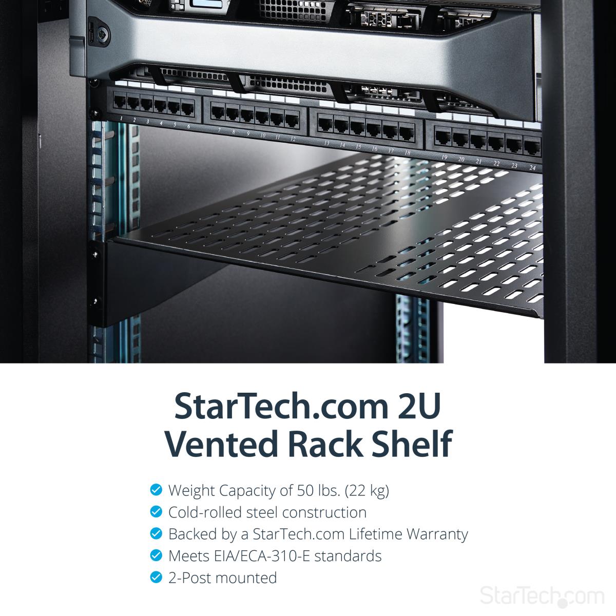 Fixed Server Rack Shelf2u 22in Vented Cantilever Shelf