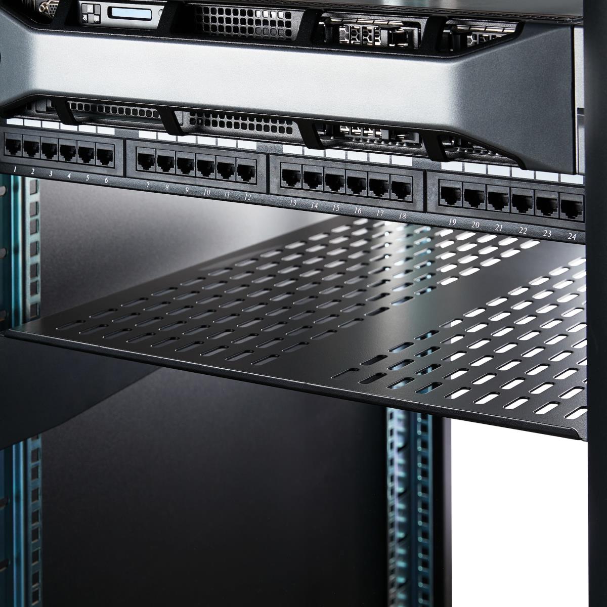 Fixed Server Rack Shelf2u 22in Vented Cantilever Shelf