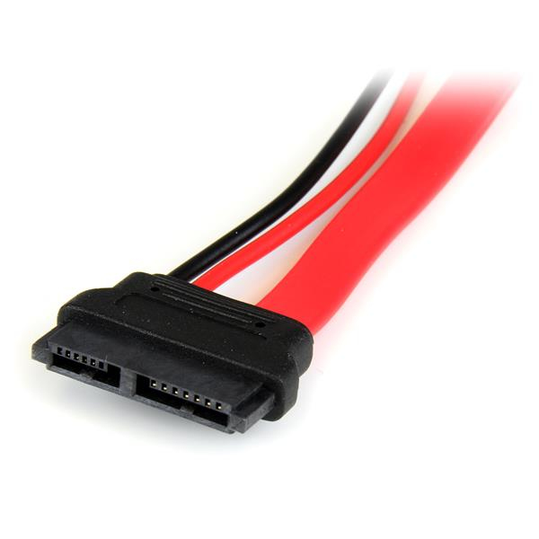 Slimline SATA Female To SATA Adapter With Power 15cm