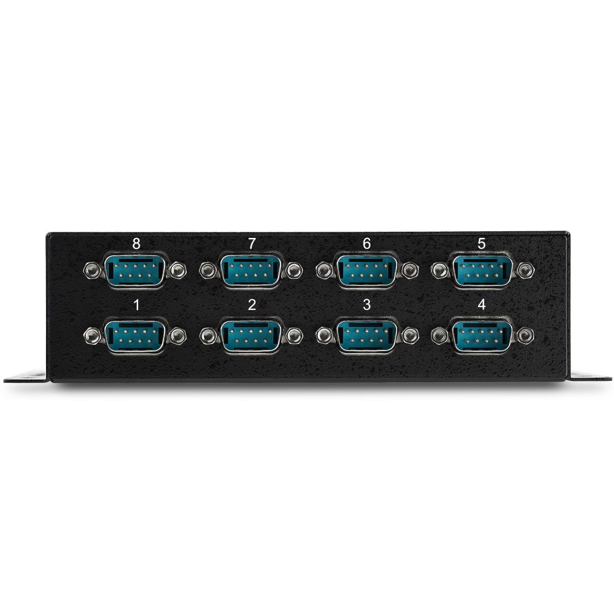 USB To Rs232 Serial Db9 Adapter Hub 8port - Industrial Din Rail And Wall Mountable
