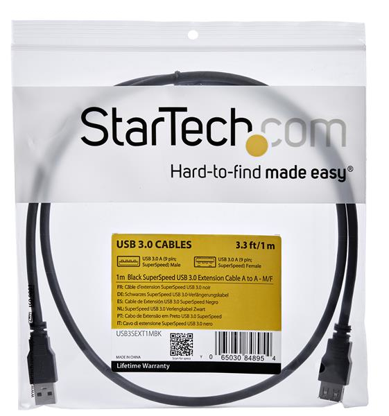 USB 3.0 Extension Cable Superspeed A To A - M/f 1m Black