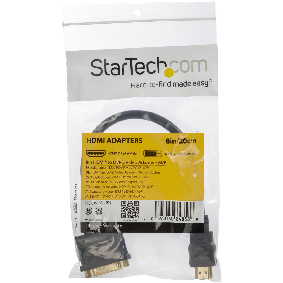 Hdmi (m) To DVI-d (f) Video Cable Adapter 8in