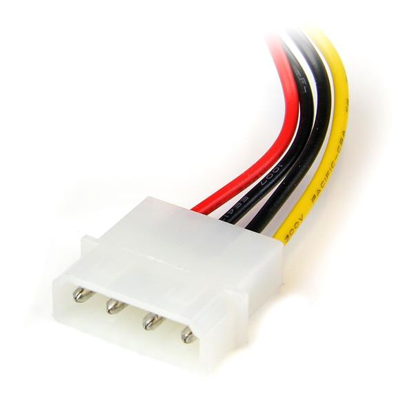 Power Cable Adapter Molex To Left Angle SATA 6in 4 Pin
