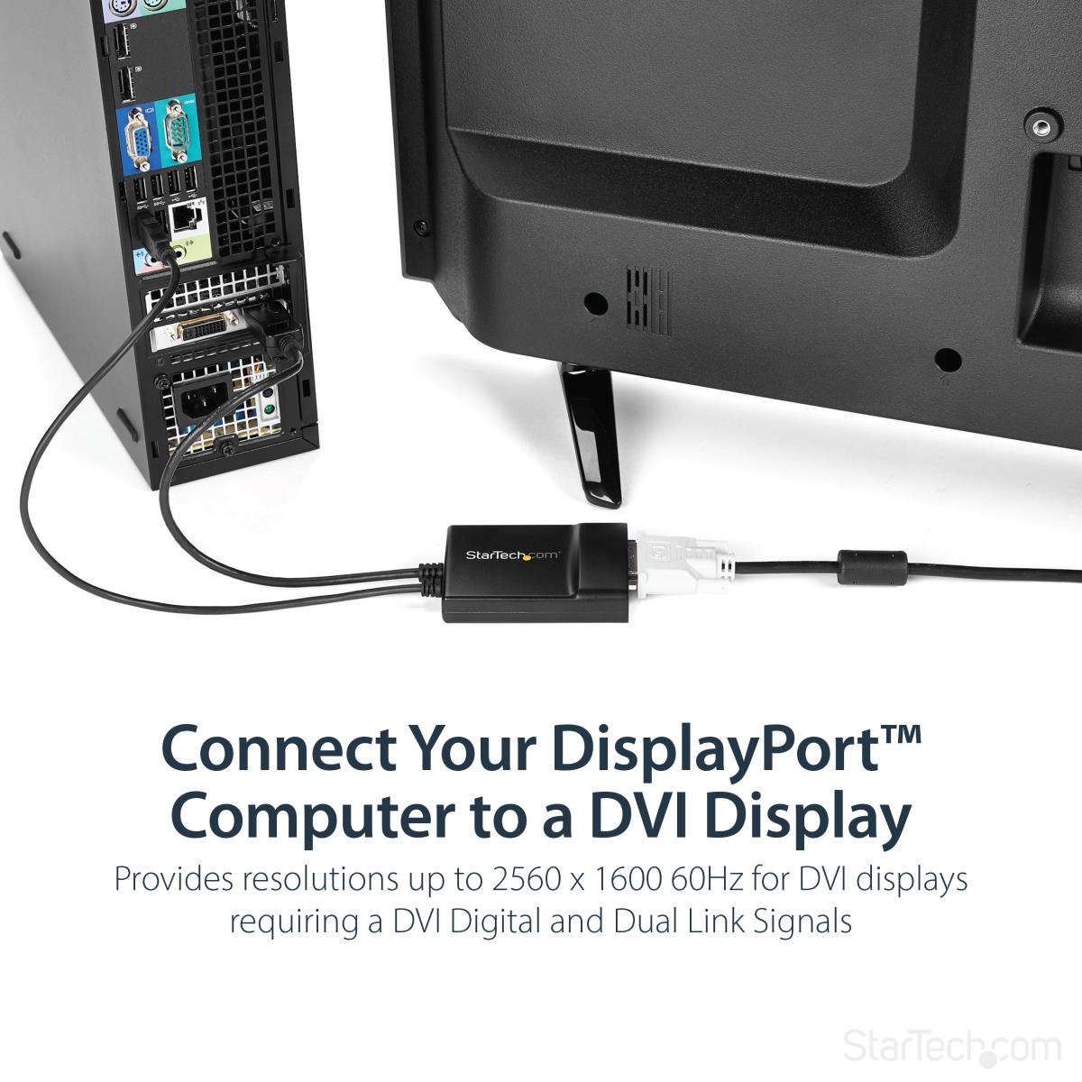 DisplayPort To DVI Dual Link Active Video Adapter Converter - Dp To DVI-d - 2560x1600