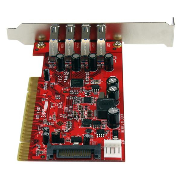 Controller Card Quad Port PCI Superspeed USB 3 With SATA Power