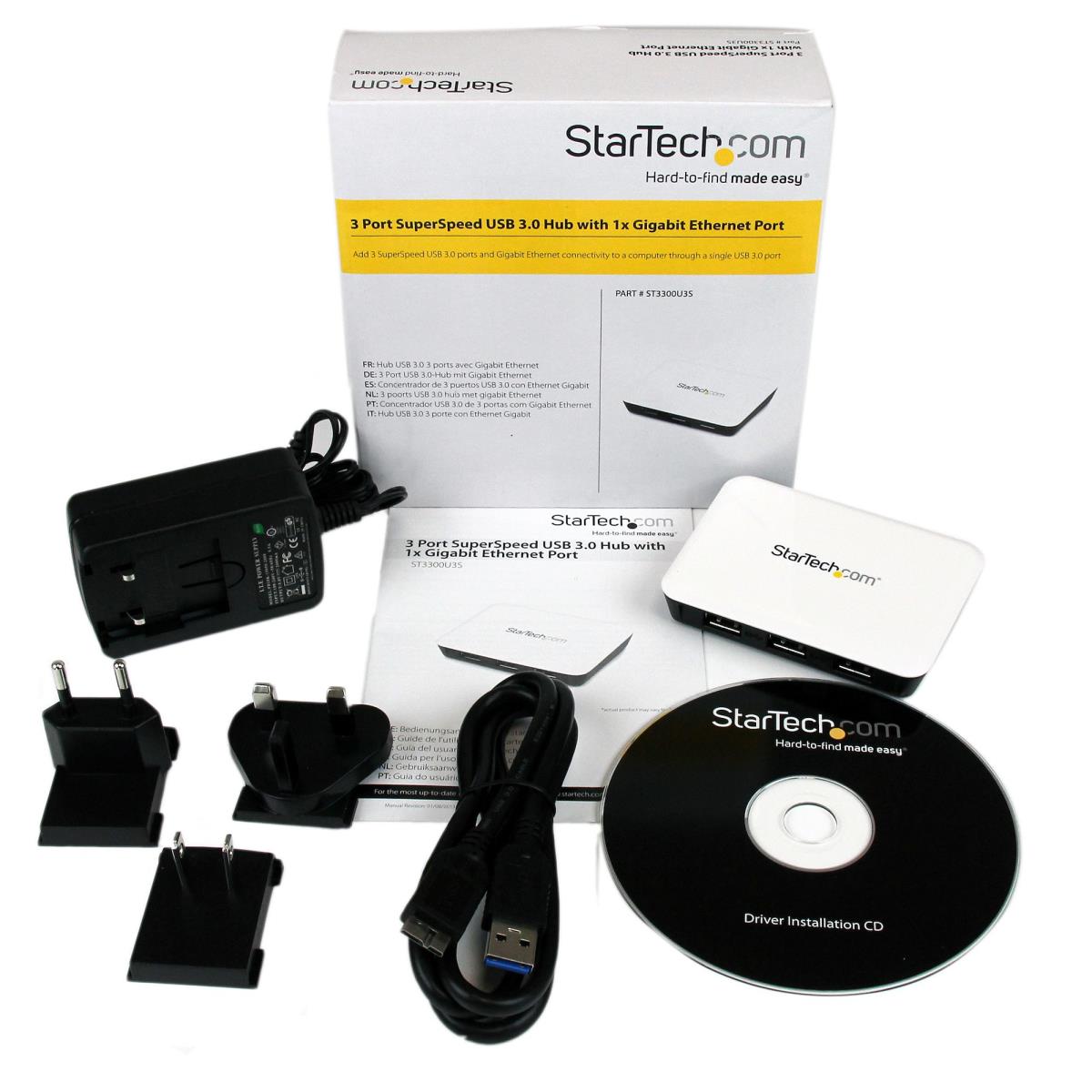 USB Hub With Gigabit Ethernet 3 Port USB 3.0 Superspeed