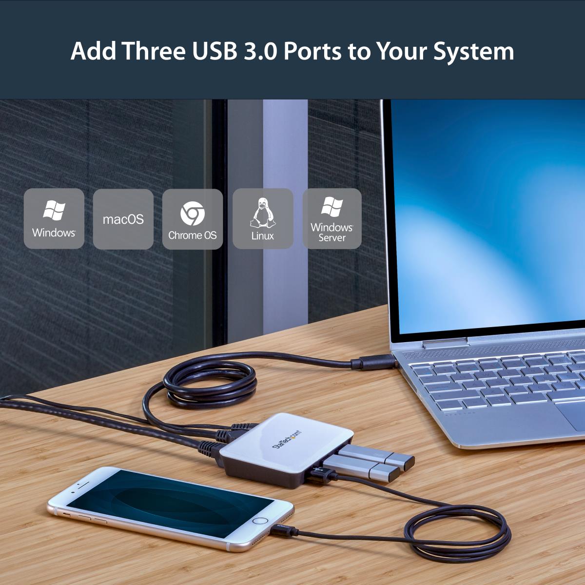 USB Hub With Gigabit Ethernet 3 Port USB 3.0 Superspeed