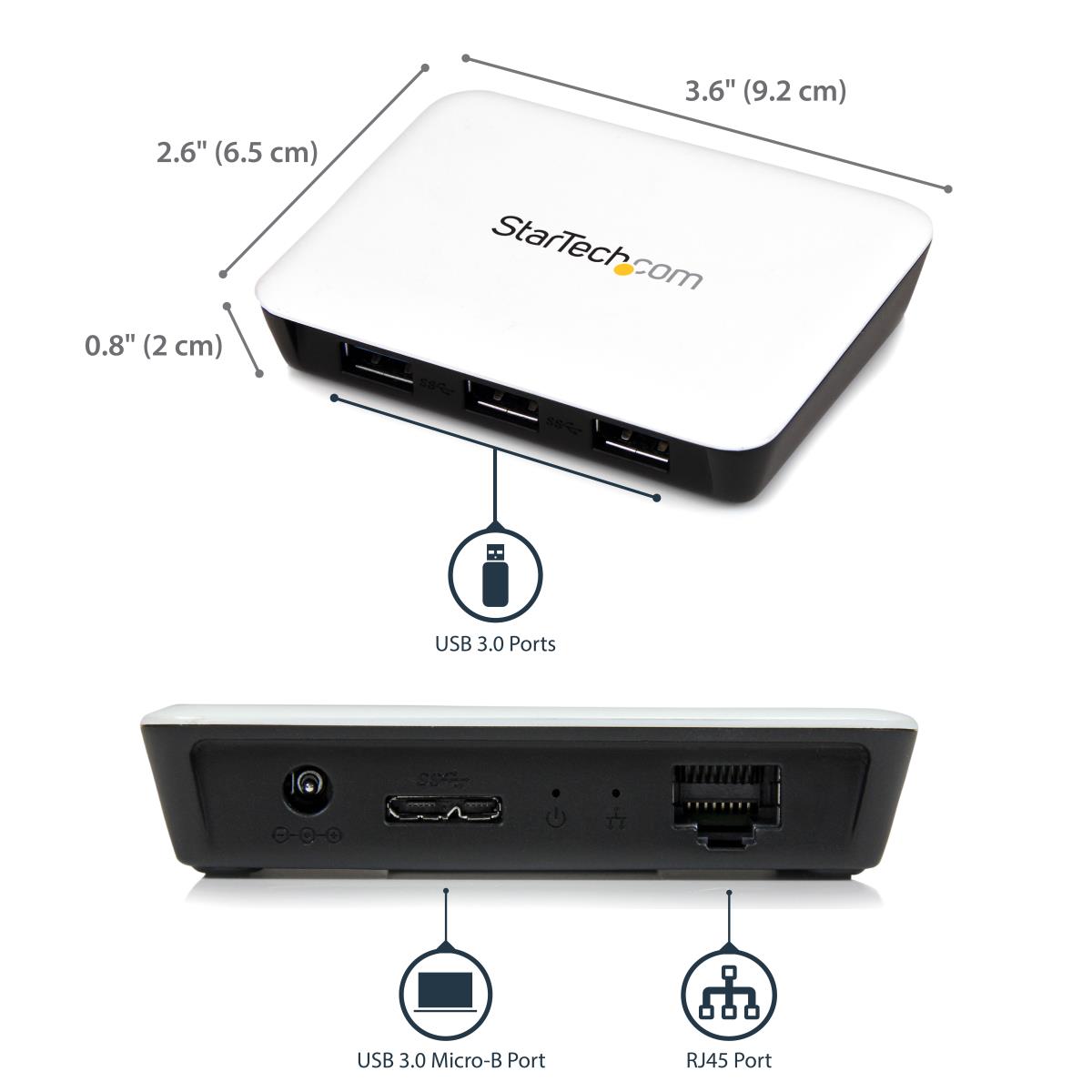 USB Hub With Gigabit Ethernet 3 Port USB 3.0 Superspeed