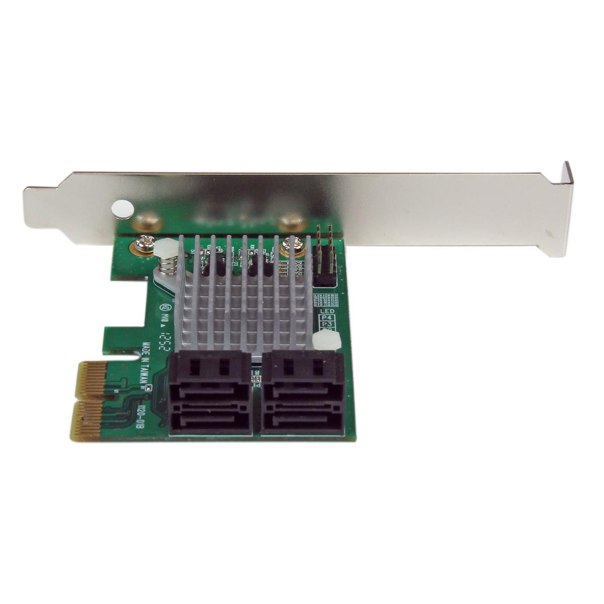 4 Port Pci-e SATA III Raid Controller Card /w Heatsink