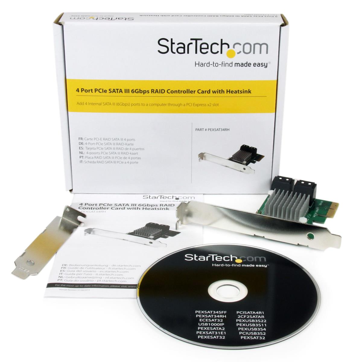 4 Port Pci-e SATA III Raid Controller Card /w Heatsink