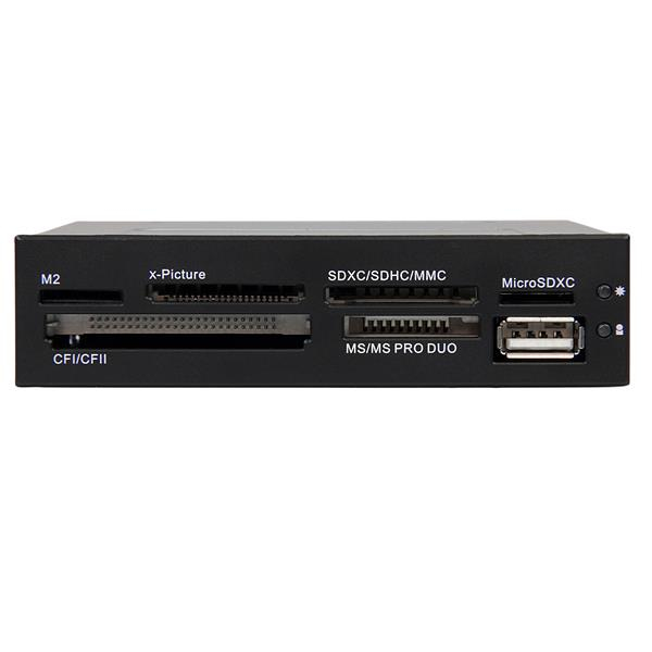 Multi Media Memory Card Reade 3.5in Front Bay 22-in-1 USB 2.0 Internalr - Black