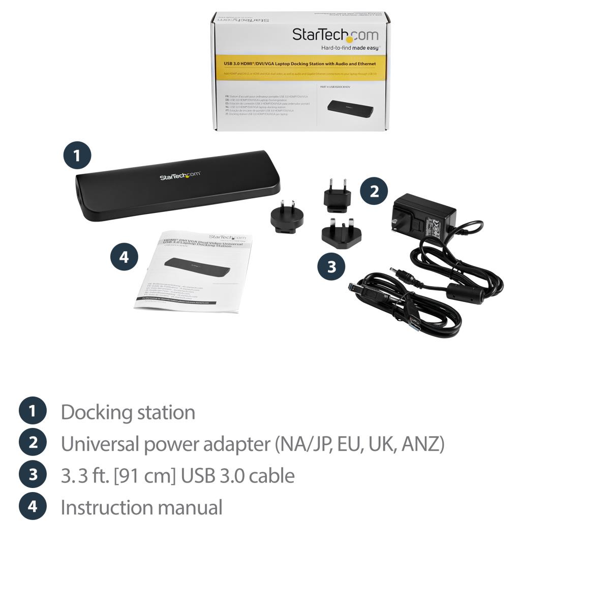 Docking Station - Hdmi DVI Vga Dual Video Universal USB 3.0