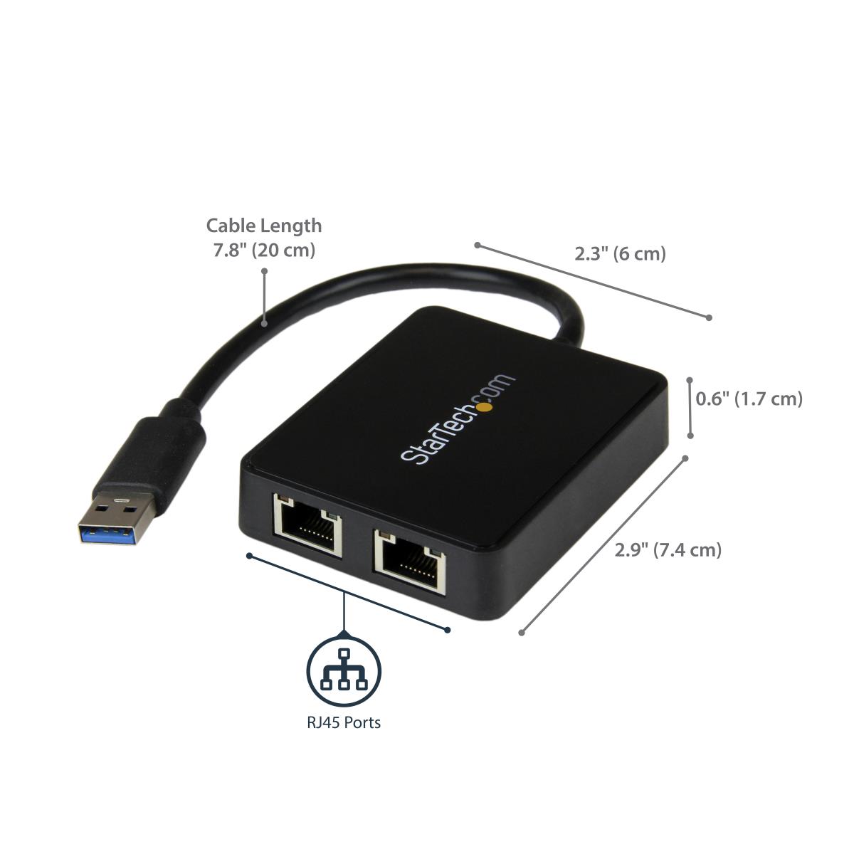 Gigabit Ethernet Lan Adapter USB 3 2port 10/100/1000