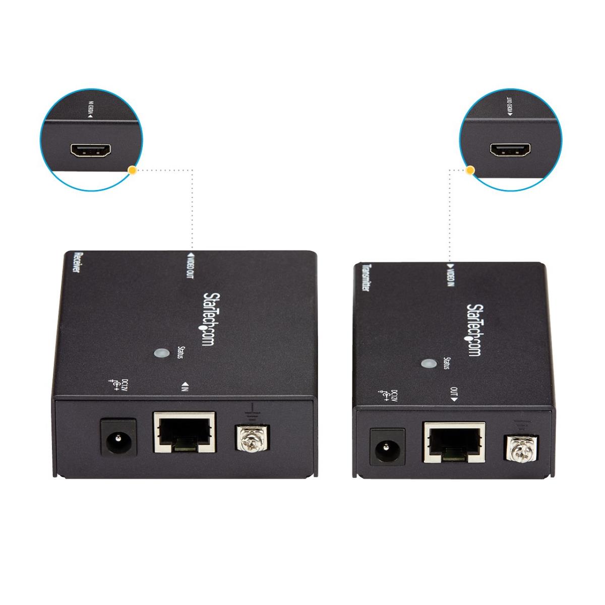 Hdmi Over Single Cat5 Extender With Power Over Cable - 70m