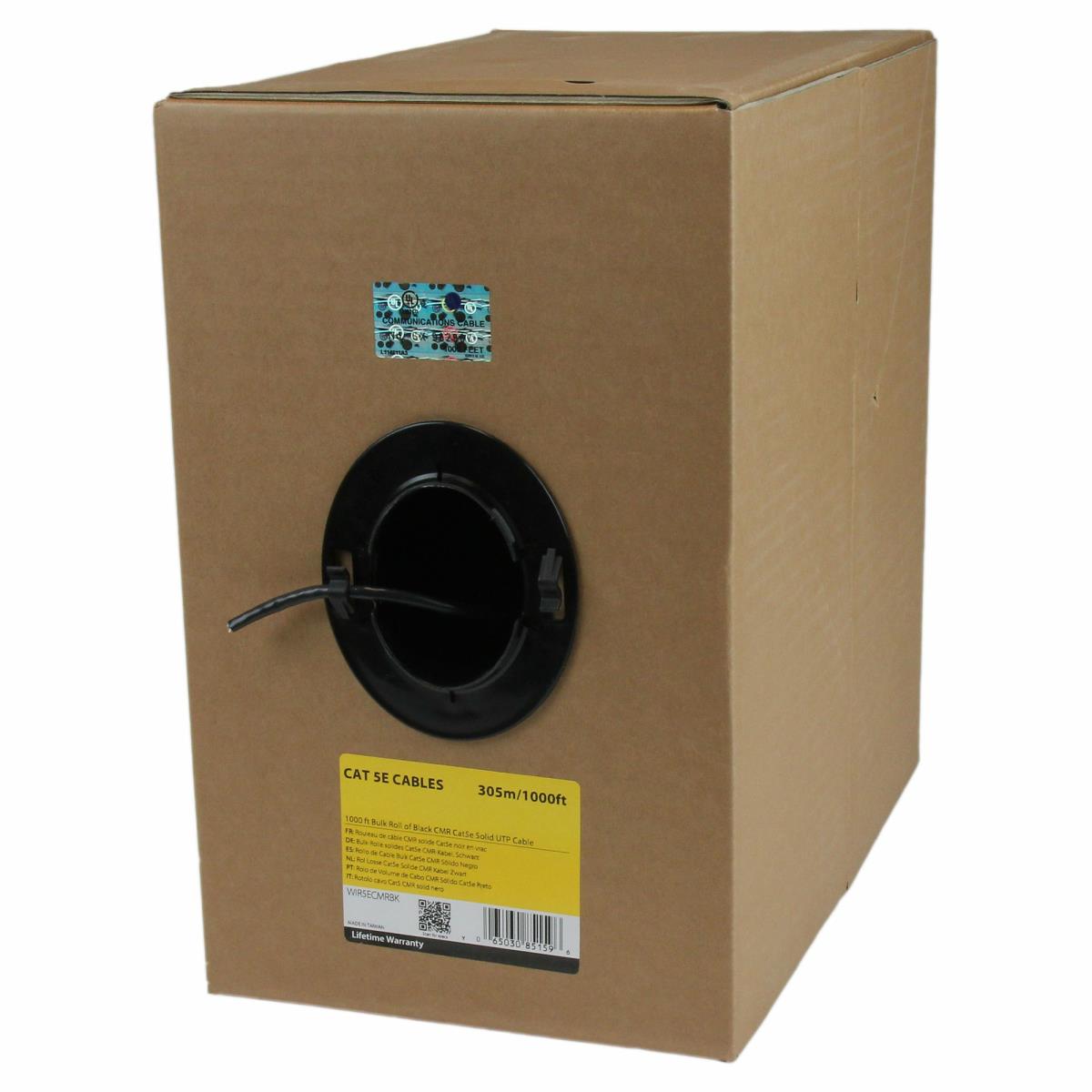 Bulk Cable - Cat 5e - Utp - 305m - Solid - Cmr-rated -black