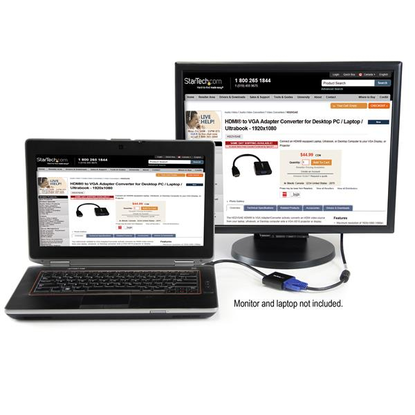 Hdmi Laptop To Vga Monitor Adapter - Hdmi M To Hd15 F