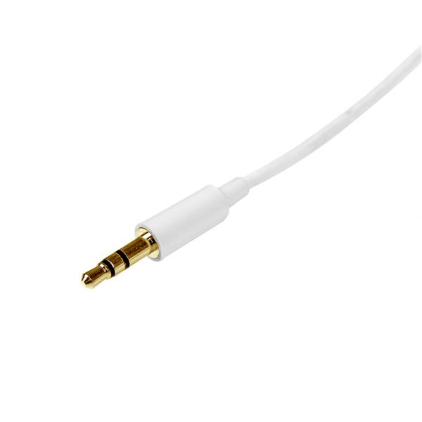 Audio Cable Slim 3.5mm Stereo - Male To Male 2m White