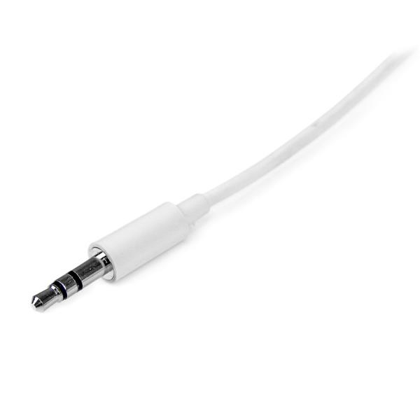Stereo Audio Cable Slim 3.5mm - Male To Male 3m White