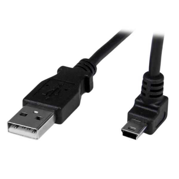 Angled Mini USB Cable - USB To Up Angle Mini USB Cable 1m