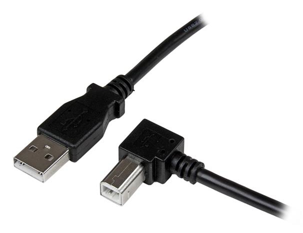 USB A To Right Angle B Cable - M/m 1m
