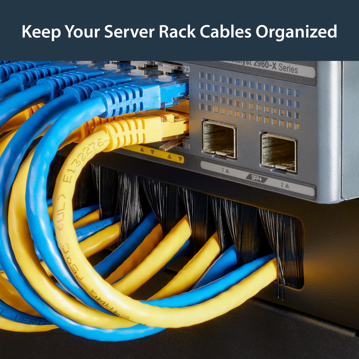 1u Brush Strip Horizontal Server Rack Cable Management Panel