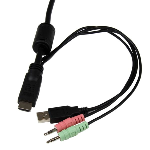 KVM Switch 2 Port USB Hdmi Cable With Audio And Remote Switch - USB Powered