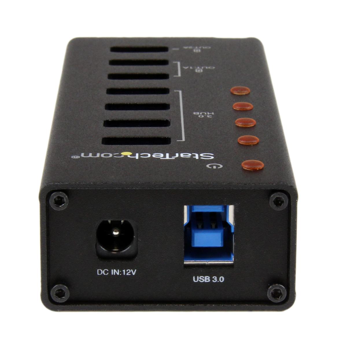 Ac Powered USB 3 Hub With 3 Dedicated Charge Ports 4 Port