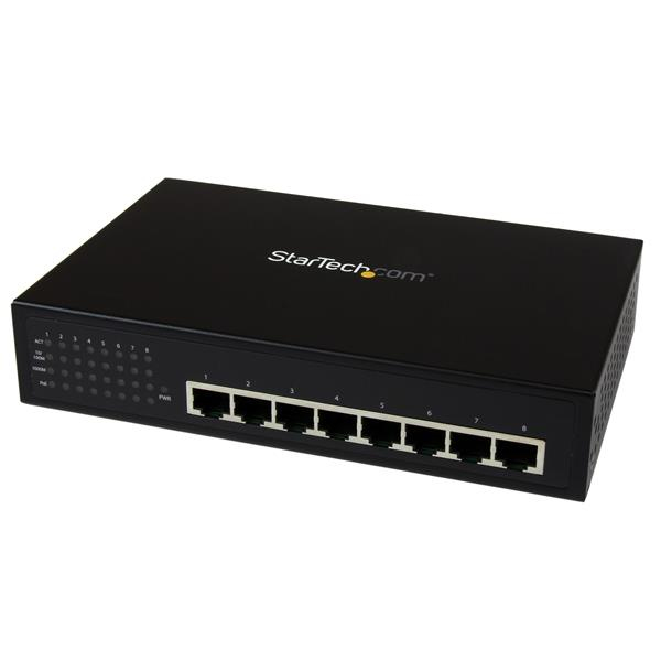 Unmanaged Industrial Gigabit Power Over Ethernet Switch 8 Port 802.3af/at Poe+ - Wall Mountable