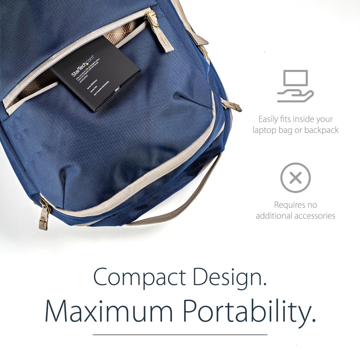 KVM Console To Laptop USB 2.0 Portable Crash Cart Adapter With File Transfer