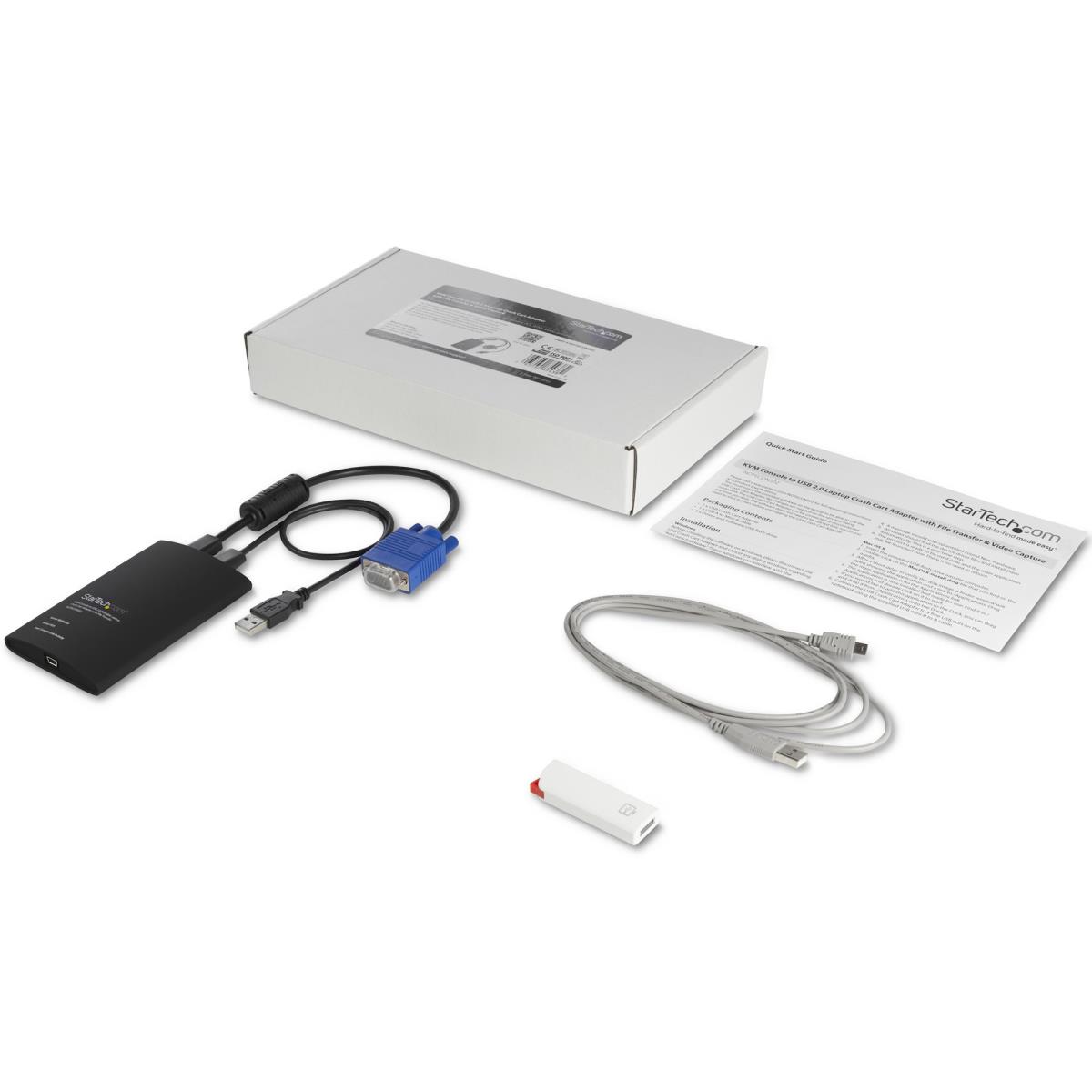 KVM Console To Laptop USB 2.0 Portable Crash Cart Adapter With File Transfer