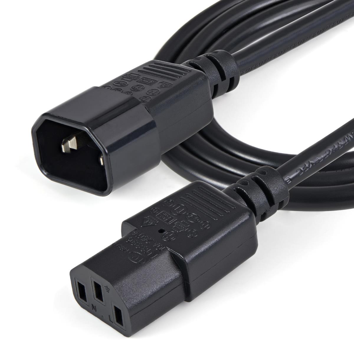 Computer Power Cord Extension 14 Awg - C14 To C13 1m