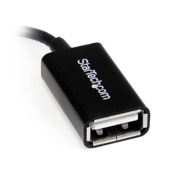 Micro USB Male To USB Female Otg Host Cable Right Angle - 5in