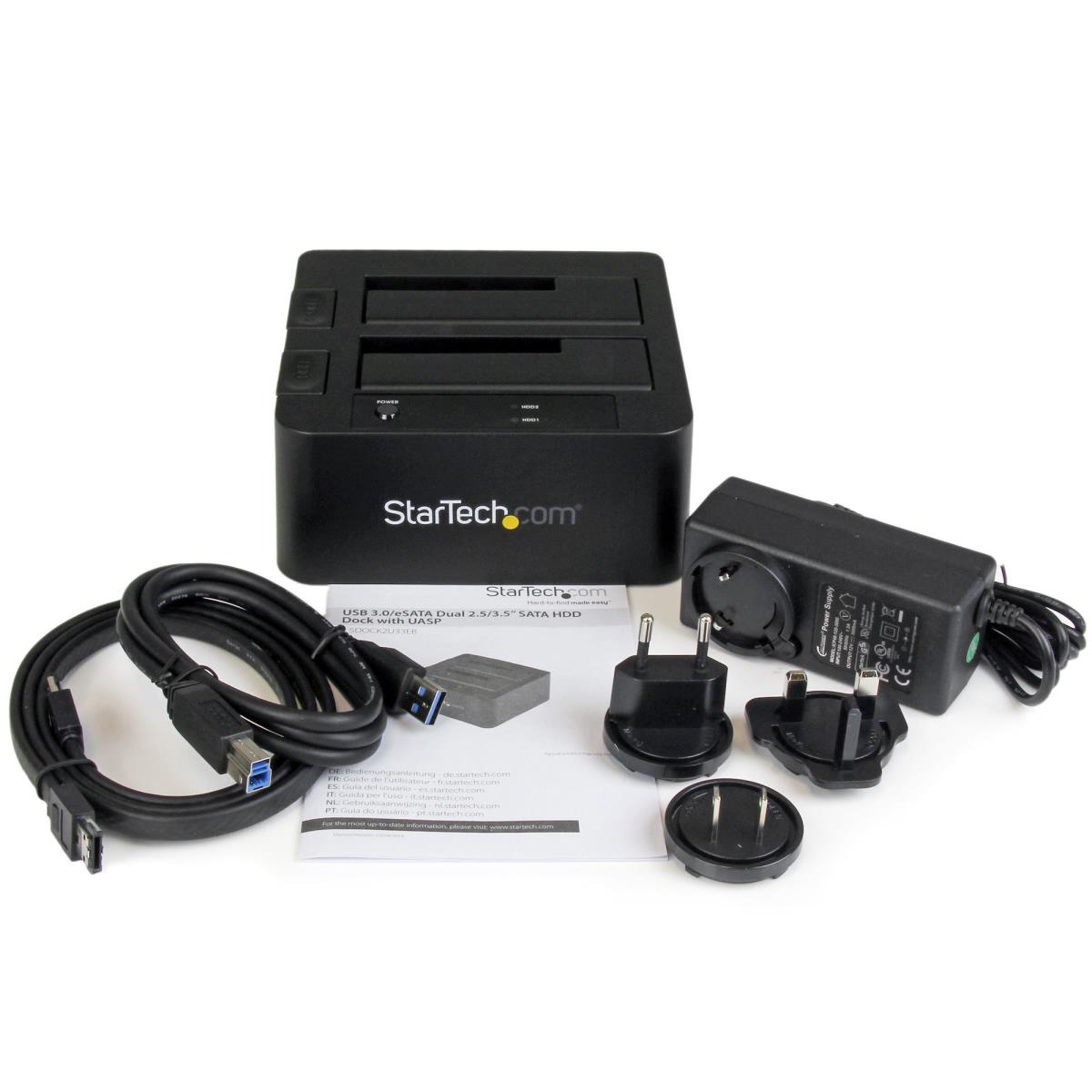 Docking Station - USB 3.0 / ESATA Dual Hard Drive With Uasp For 2.5/3.5in SATA SSD / HDD - SATA 6 Gbps