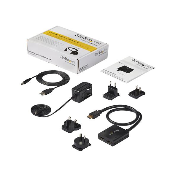 Video Splitter Hdmi 2-port 4k Powered By USB Or Power Adapter