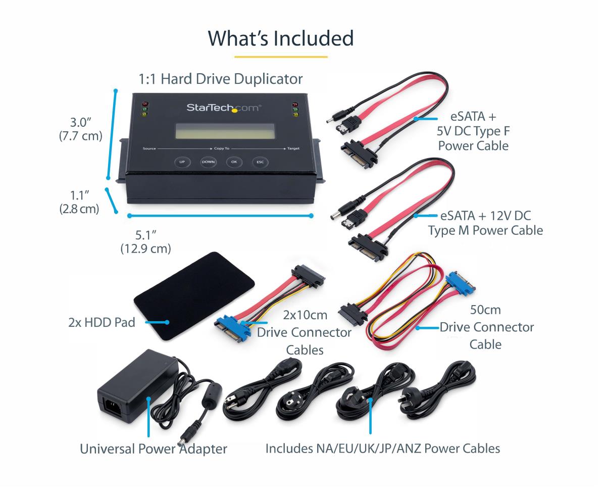 HDD SSD Duplicator Standalone 2.5/3.5in SATA W/ Image Library
