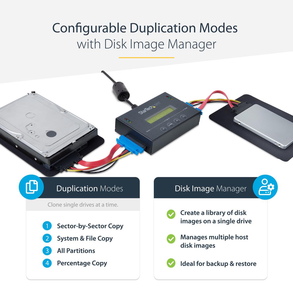 HDD SSD Duplicator Standalone 2.5/3.5in SATA W/ Image Library