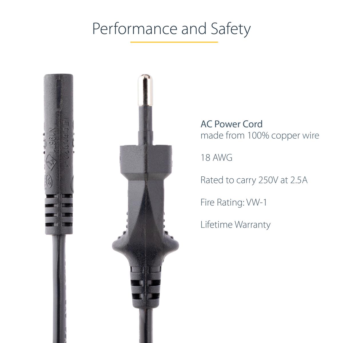 Laptop Power Cord - Eu Plug To Iec320 C7 Power Cord 1m