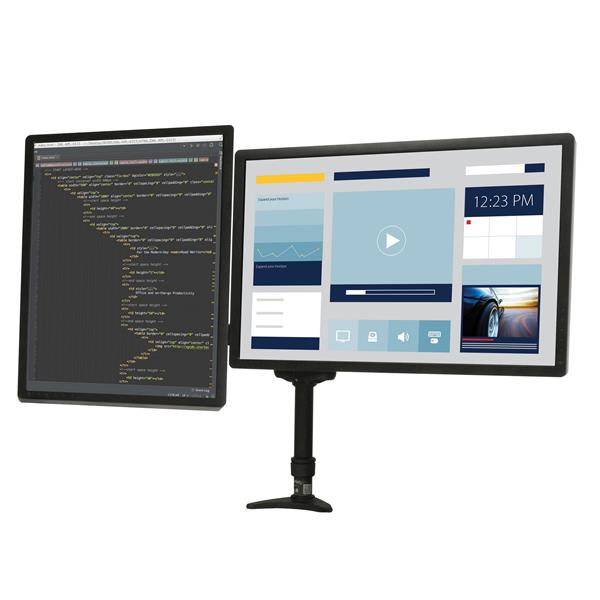 Articulating Dual Monitor Arm - Grommet / Desk Mount With Cable Management & Height Adjust - Dual Mo