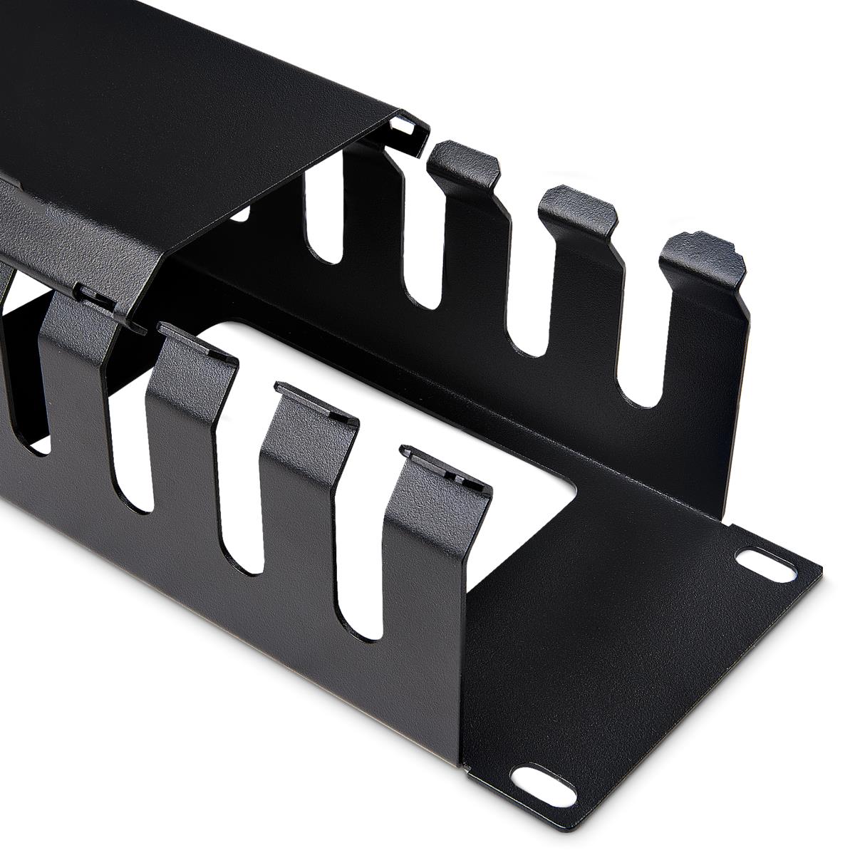 Horizontal Finger Duct Rack Cable Management Panel With Cover 2u