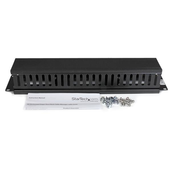 Horizontal Finger Duct Rack Cable Management Panel With Cover 2u